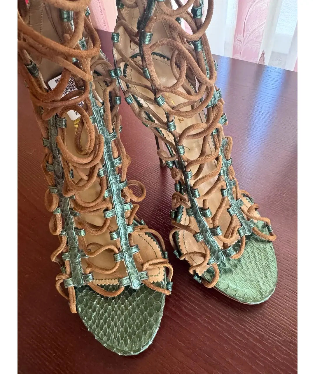 Dsquared2 Iridescent Python Rope Gladiator Heels Brand New - 39