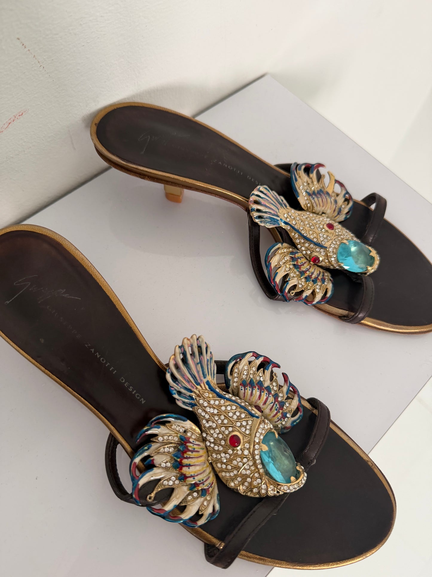 Giuseppe Zanotti Crystal Lionfish Heels - 37/38