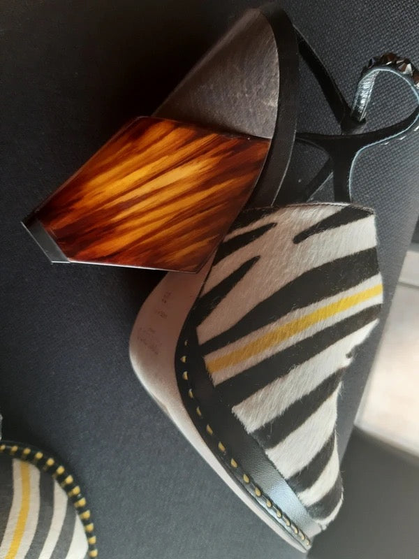 Jimmy Choo Zebra Pony Hair Wedge Heels - 36,38 + 39