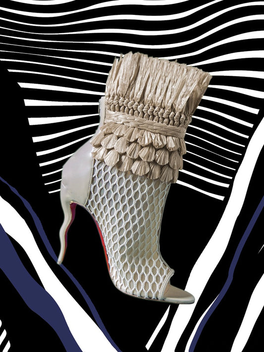 Christian Louboutin So Baker Raffia Boots Brand New - 40