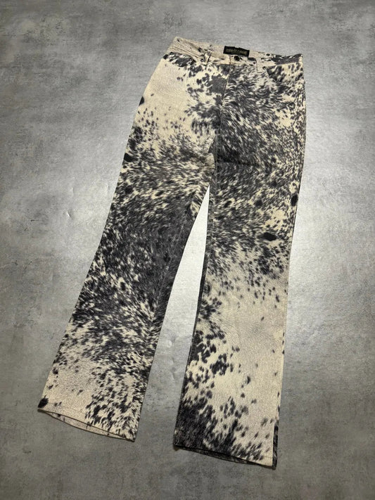 Cavalli Navy Cow Print Jeans - M