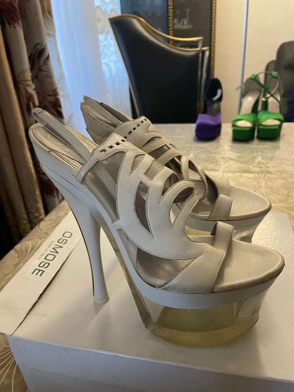 Versace 2012 Runway Plexiglass Platform Heels - 41
