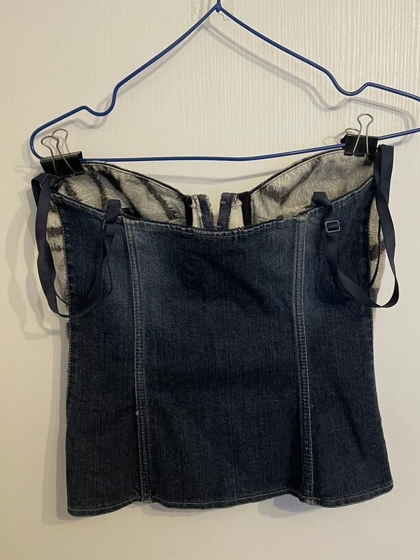 Cavalli Zebra Corset Top - XS