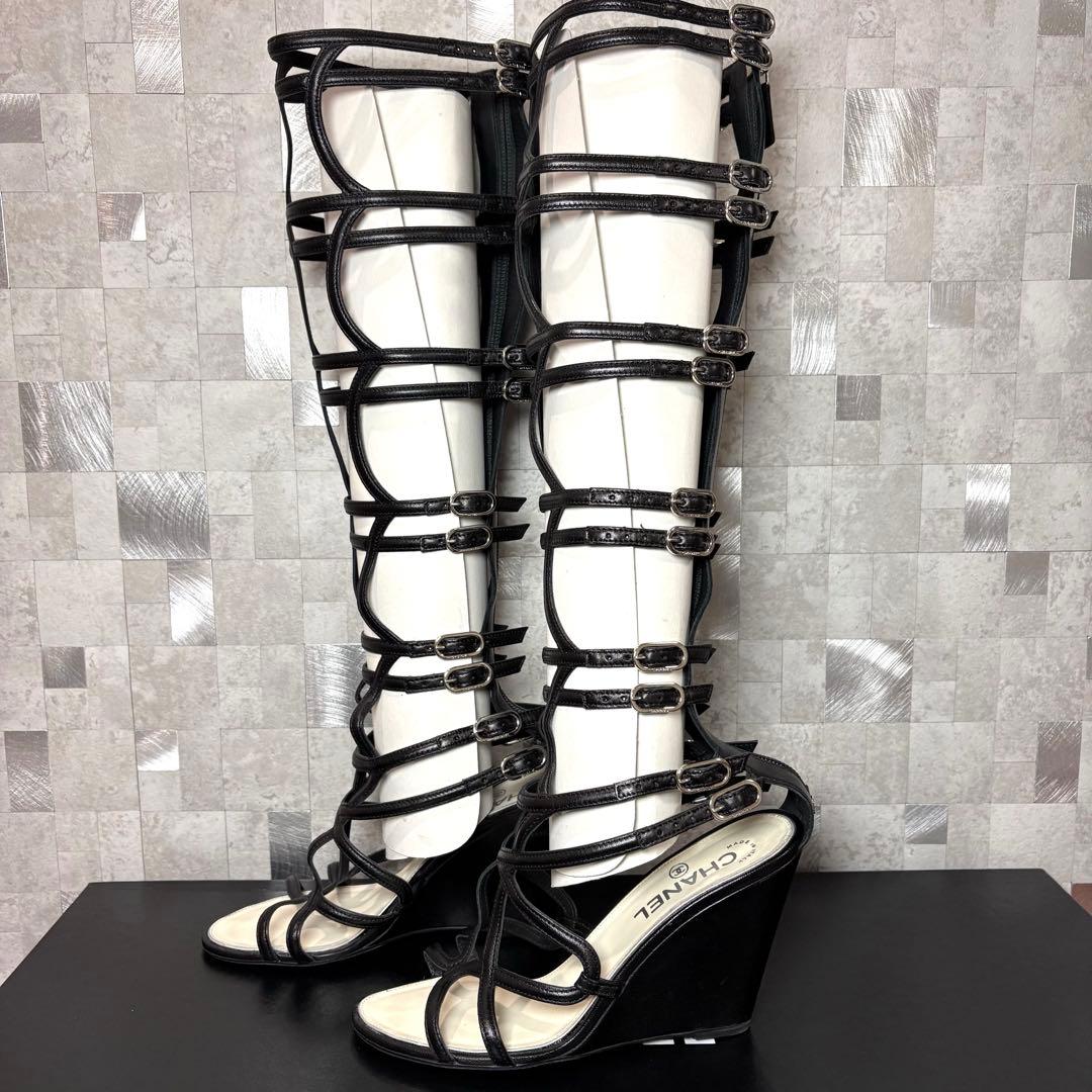 Chanel Gladiator Wedge Knee High sandals - 36