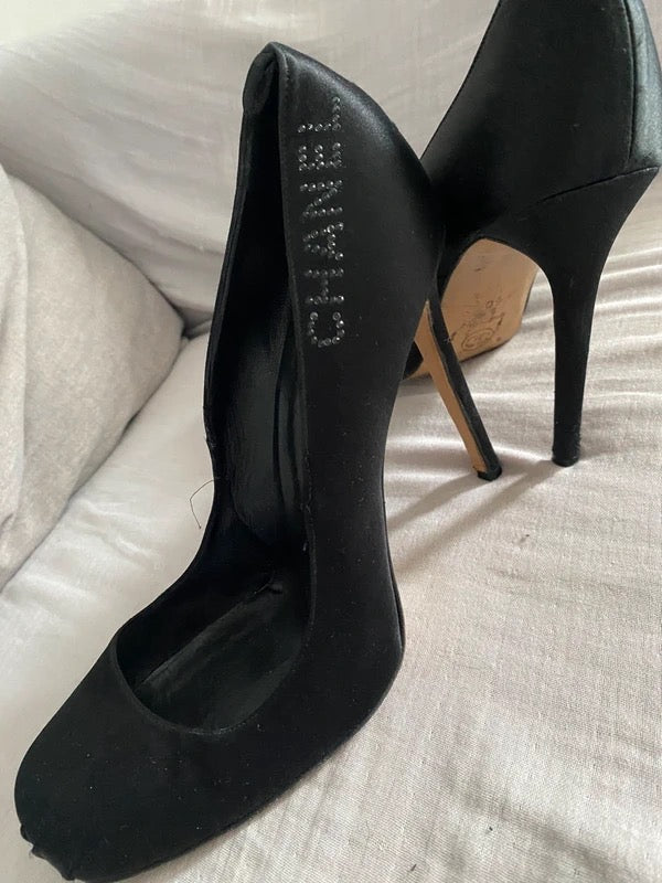 Chanel Ballet Satin Lace Up Heels All Black Colourway- 40