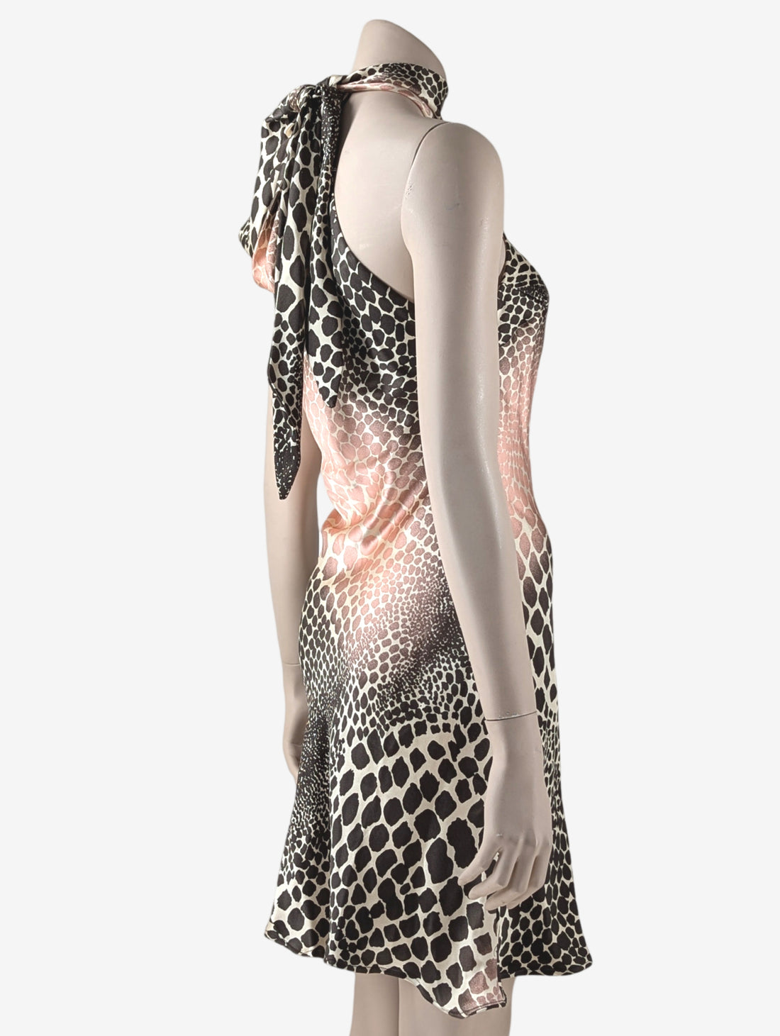 Roberto Cavalli Cheetah Print Silk Halter Dress - S/M