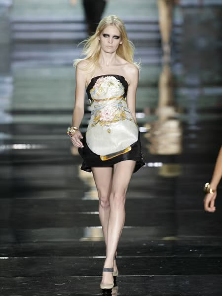 Roberto Cavallì Spring 2009 18th-Century Porcelain-Print Dress - S/M