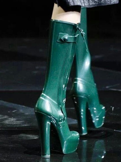 Louis Vuitton by Marc Jacobs Fetish Rubber Rain Boots Green - 39