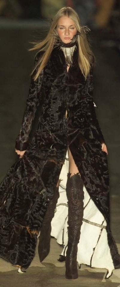 Roberto Cavalli SS 2001 Thigh High Laser Cut Boots - 38