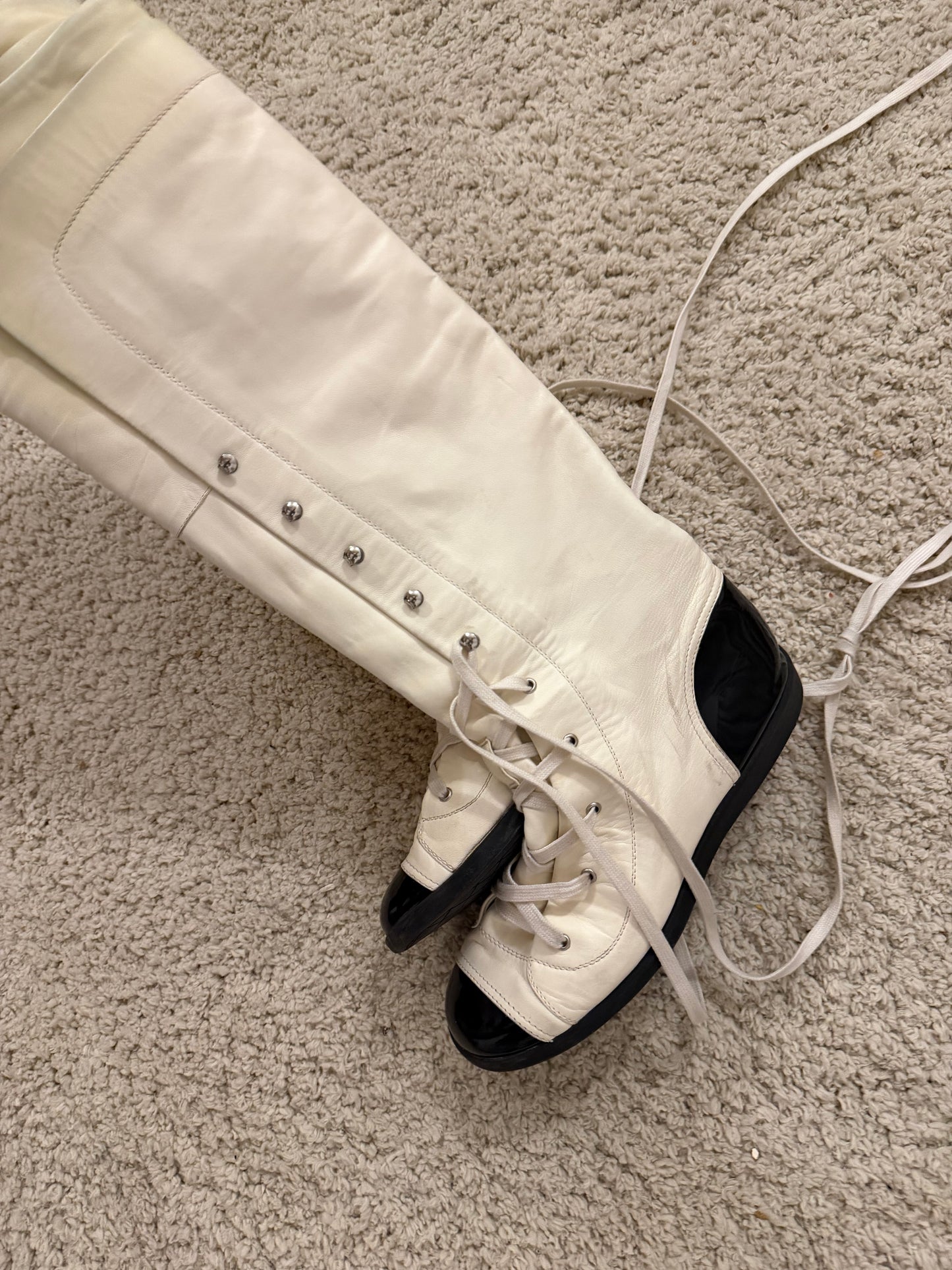 Chanel Lace Up Boots - 38