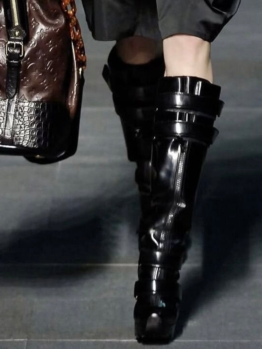 Louis Vuitton 2006 Runway Wedge Boots - 38 + 41