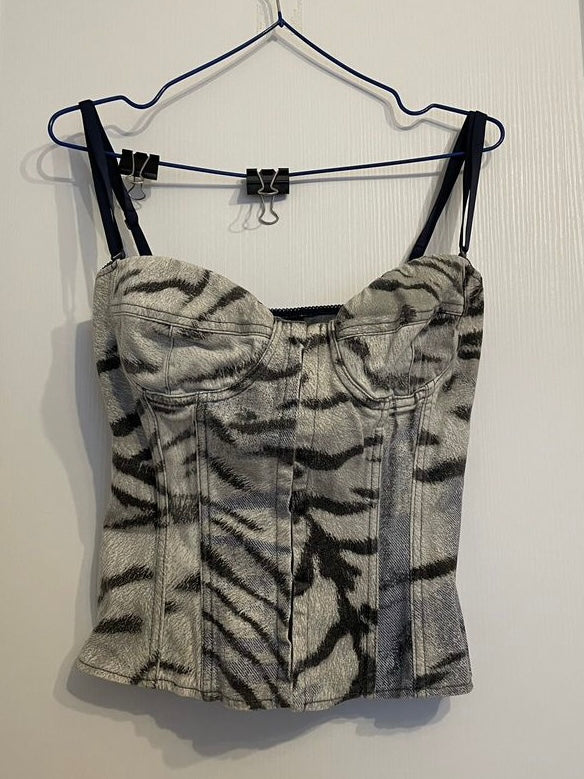Cavalli Zebra Corset Top - XS