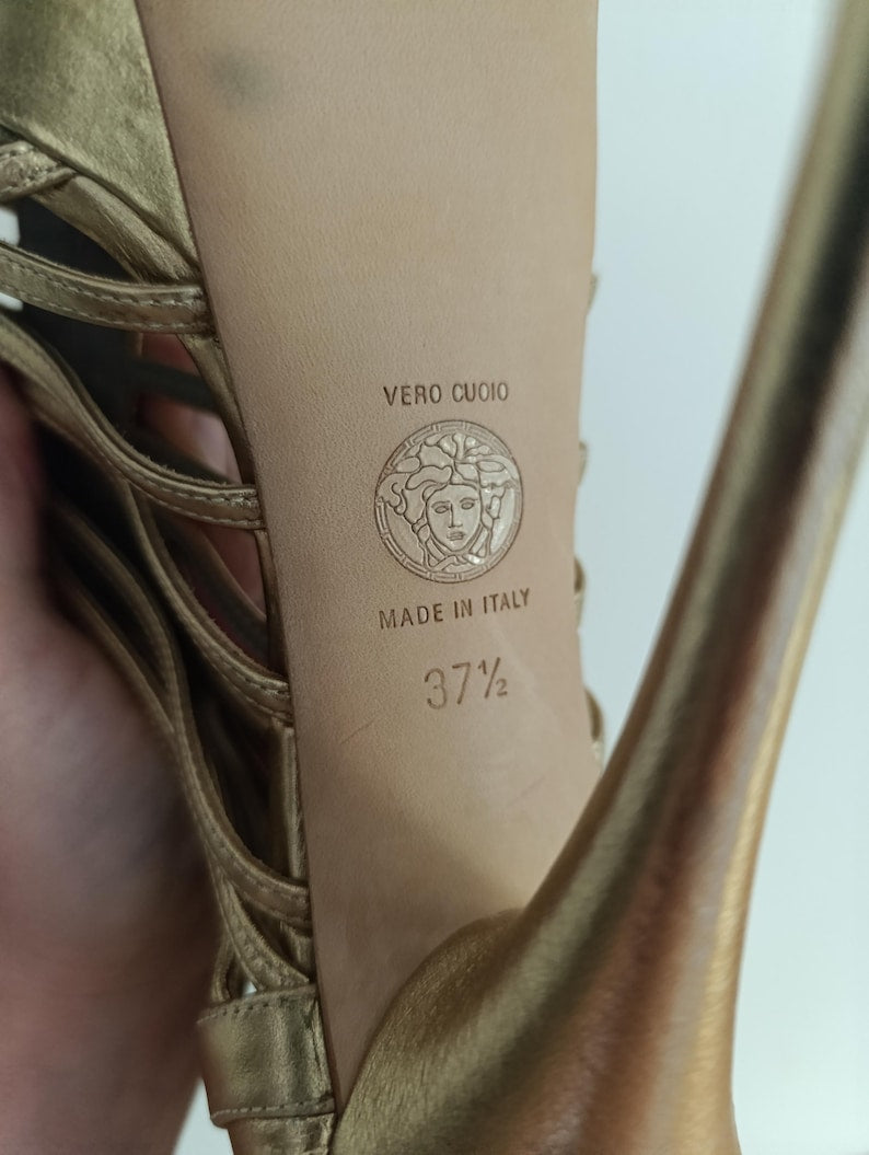 Versace Cage Gladiator Heels - 37/37.5