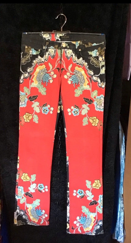 Roberto Cavalli Cheongsam Jeans - M