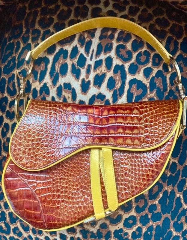 Dior Crocodile Saddle Bag
