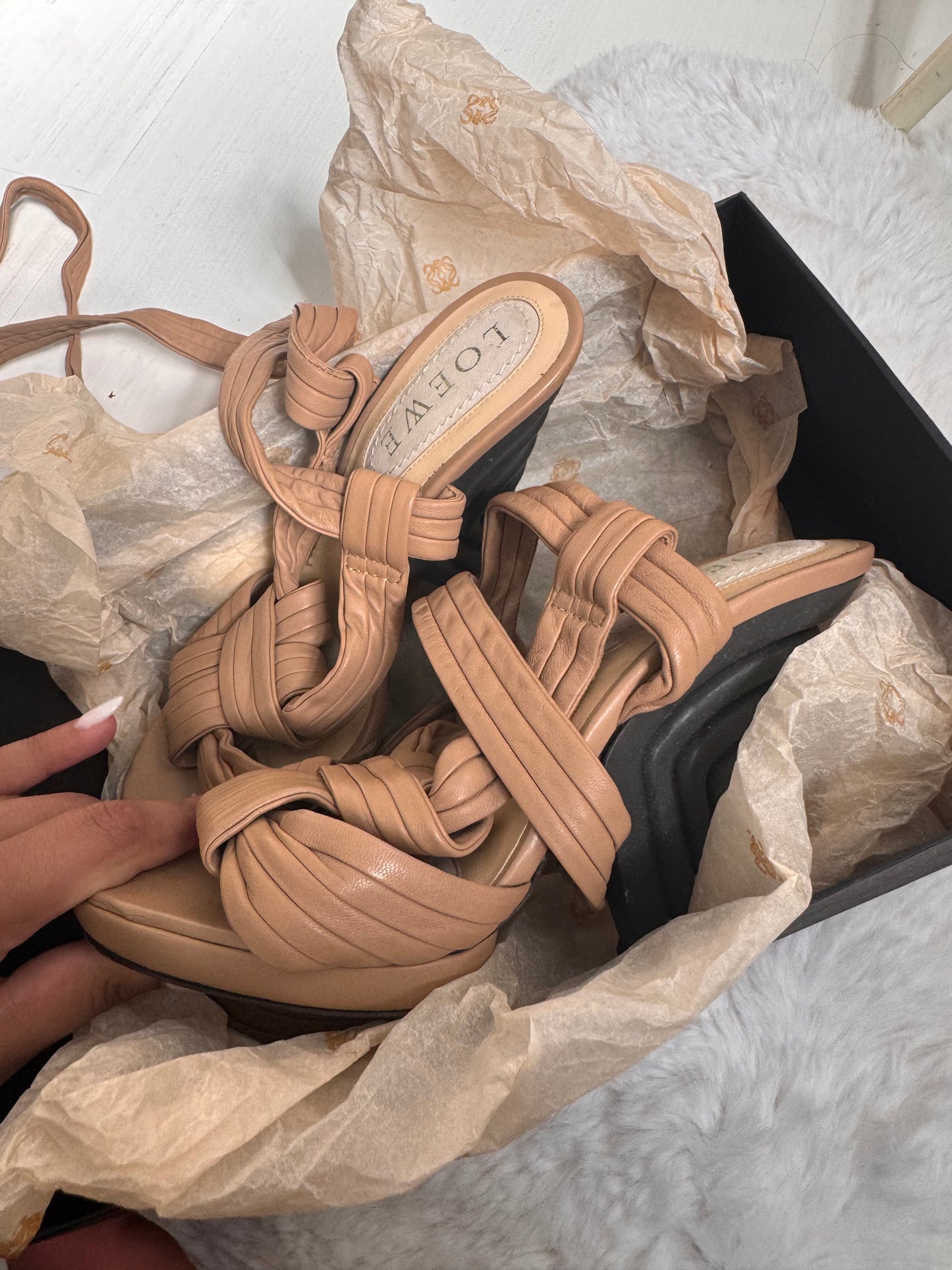 Loewe Wrap Around Heels - Tan