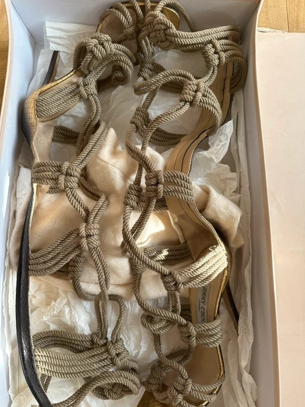 Jimmy Choo Lace Up Rope Boots - 40