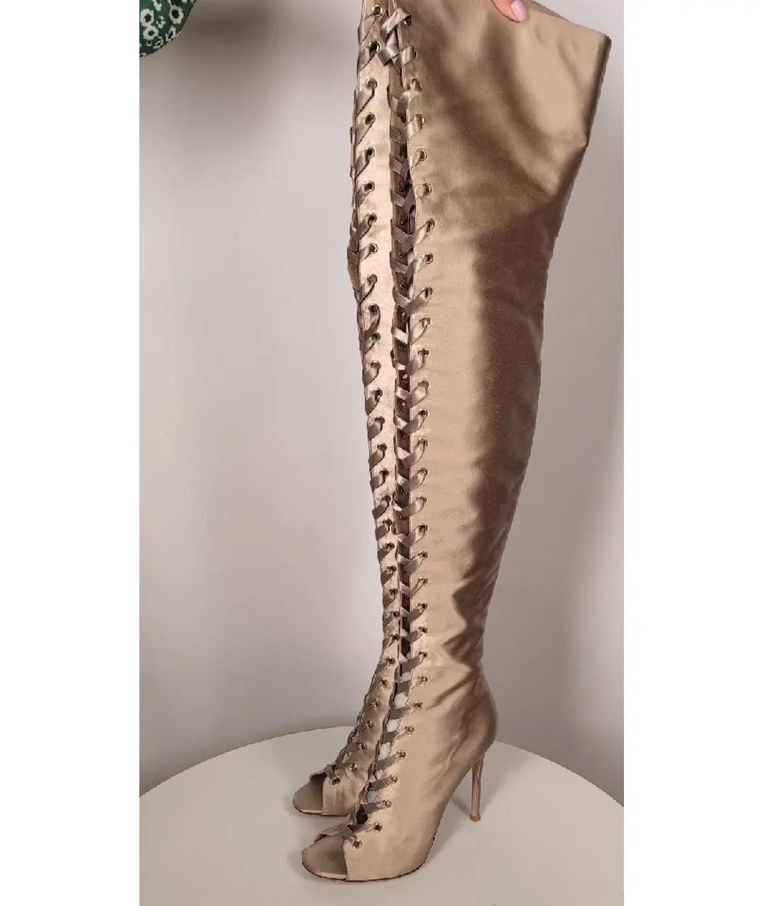 Gianvito Rossi Marie Satin Lace Up Boots - 39