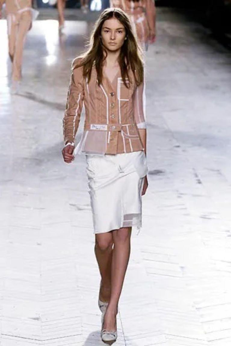 Dior Galliano 2006 Runway Denim Jacket With Mesh Sleeve - S