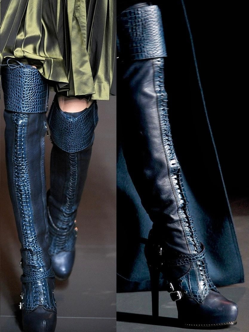 Dior Croc Print Runway 2011 Boots - 40
