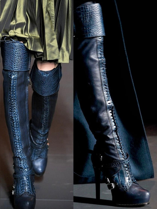 Dior Croc Print Runway 2011 Boots - 40