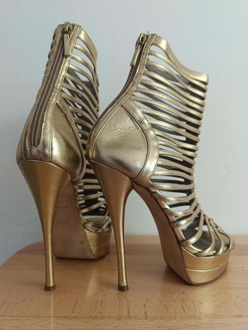 Versace Cage Gladiator Heels - 37/37.5