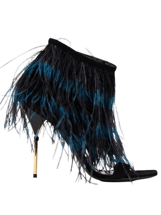 Louis Vuitton Ostrich Feather Heels - 36