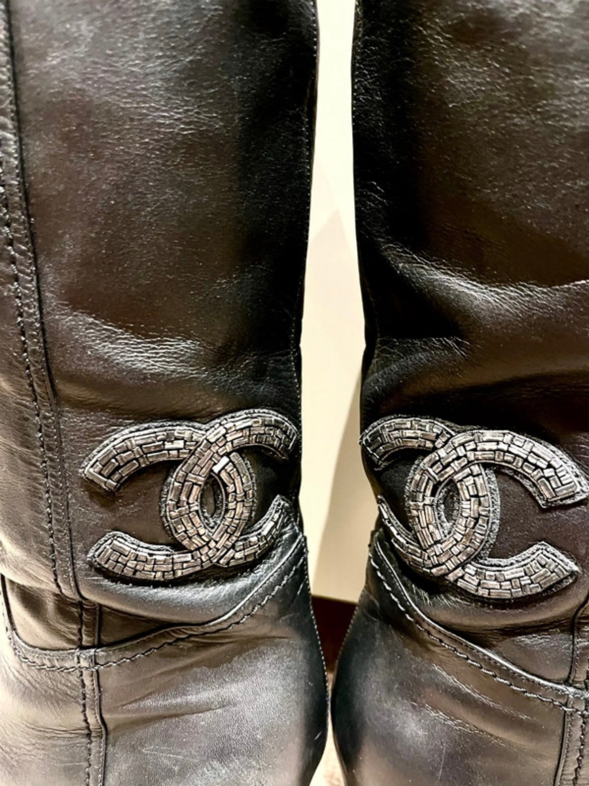Chanel CC Logo Diamanté Boots - 36