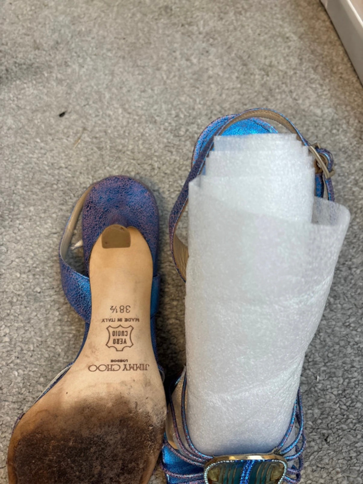 Jimmy Choo Blue Leather Heels - 38/38.5