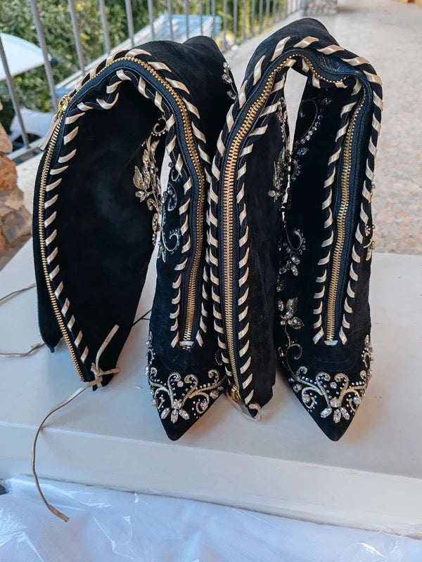 Casadei Limited Edition Swarovski Boots - 37