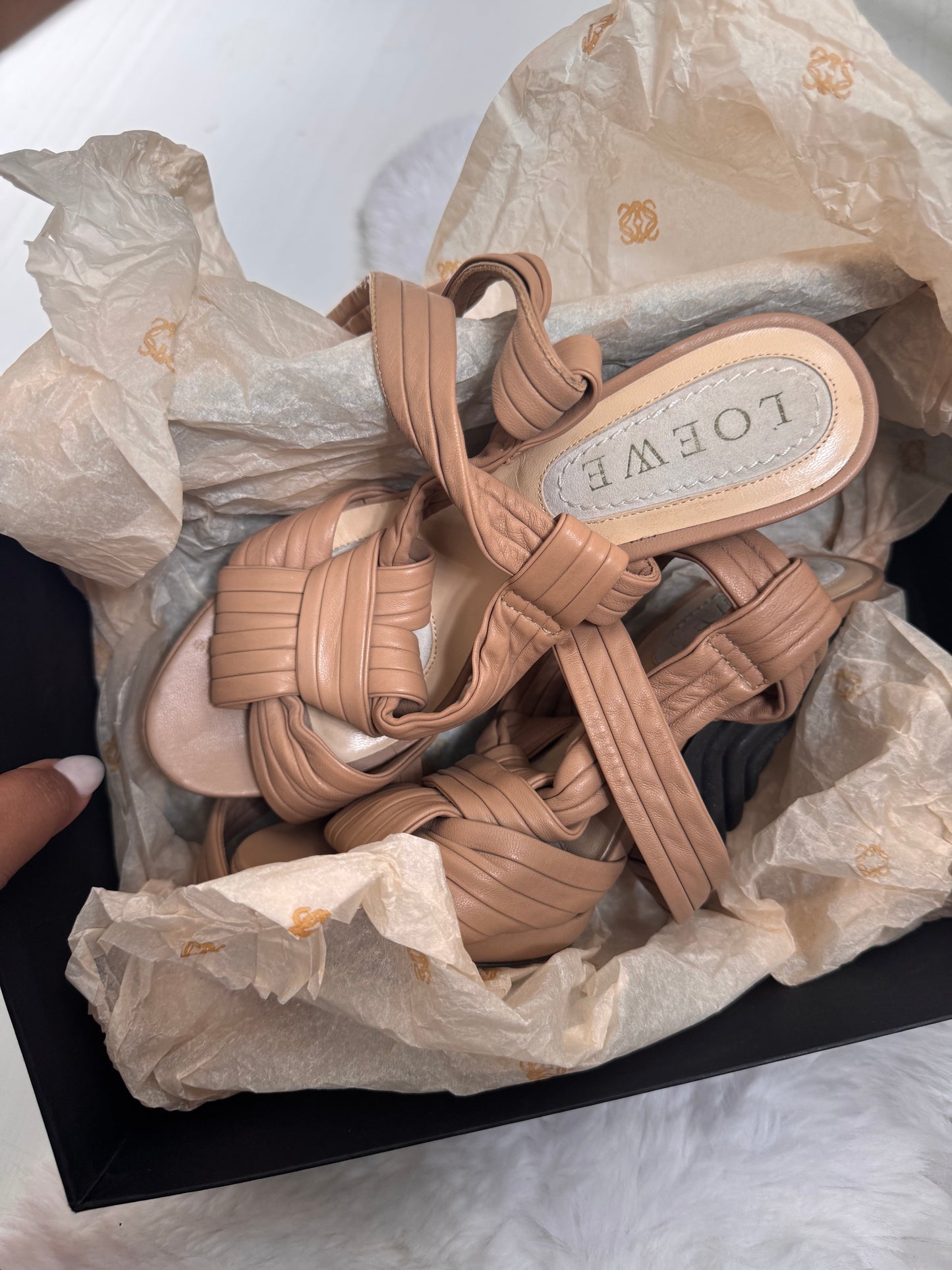 Loewe Wrap Around Heels - Tan