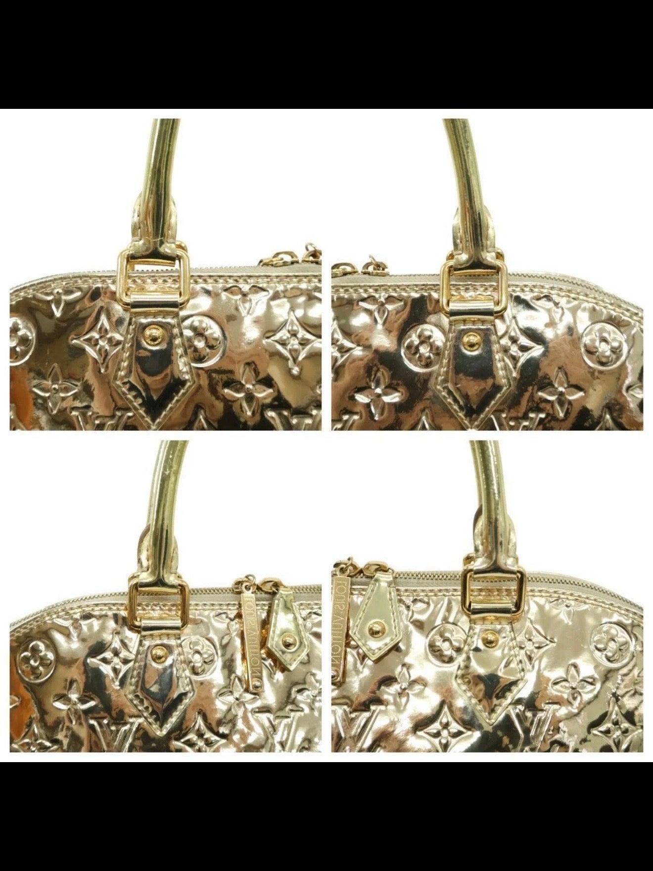 Louis Vuitton Alma Handbag Monogram Miroir PVC Gold