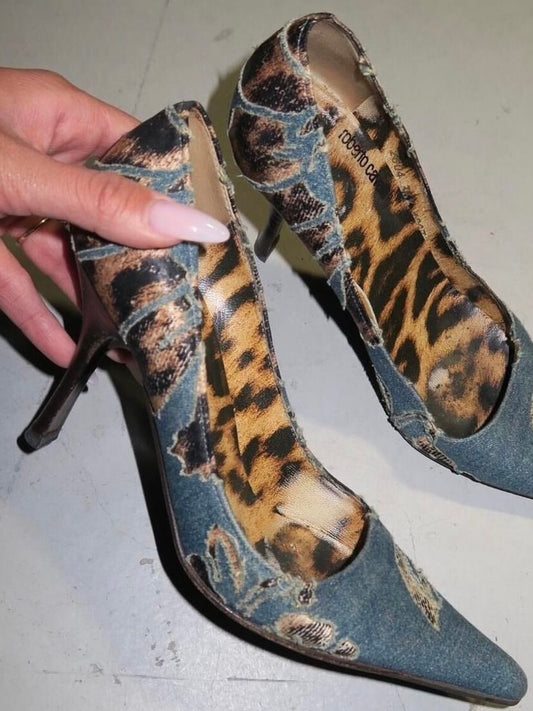 Roberto Cavalli Denim Heels - 39.5