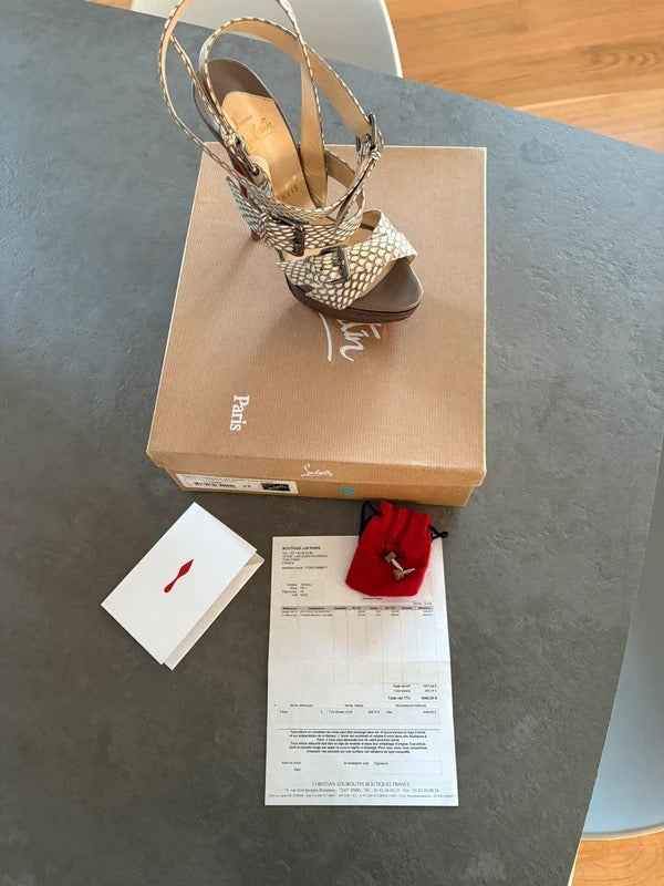 Christian Louboutin Python Gladiator Heels - 37