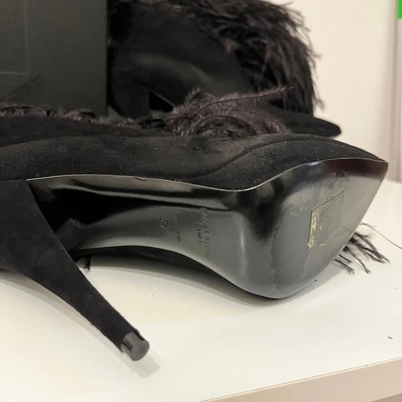 Saint Laurent Zizi Feather Runway Boots - 37