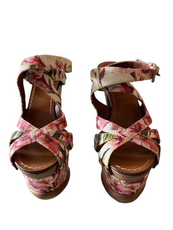 Dolce & Gabbana Floral Wooden Wedges - 36.5/37