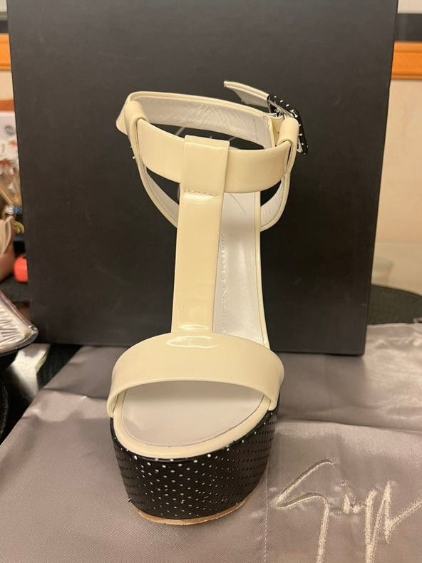 Giuseppe Zanotti Polka Dot T-strap Wedge Heel - 37.5