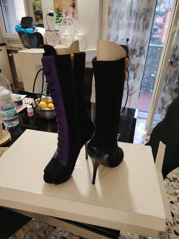Versace 2011 Cut Out Lace Boots - 38