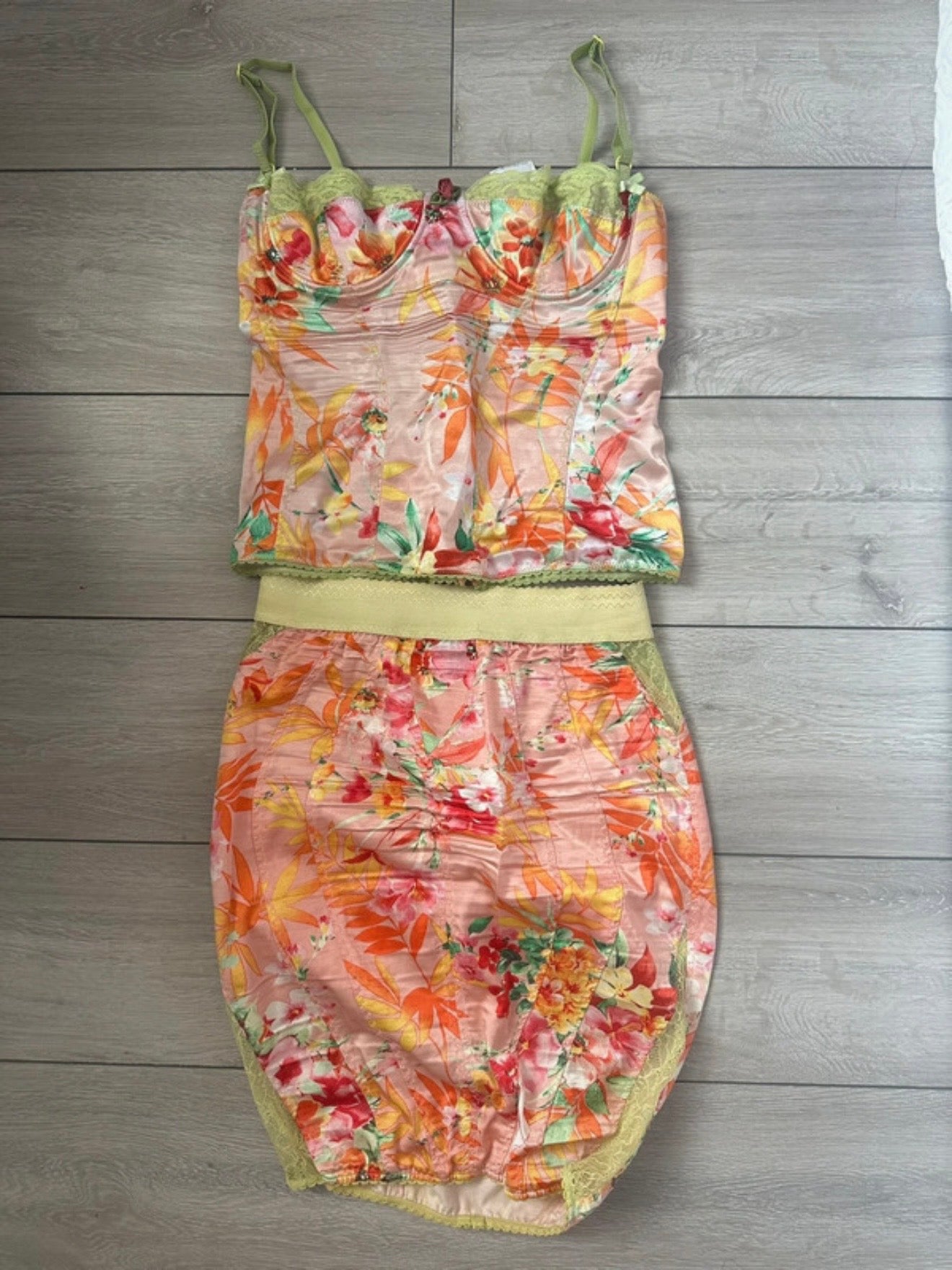D&G 2005 Floral Corset & Skirt Set - M