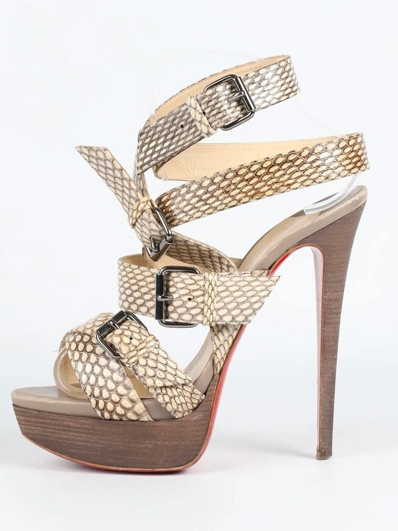 Christian Louboutin Python Gladiator Heels - 37