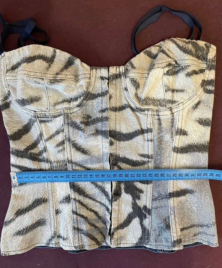 Cavalli Zebra Corset Top - XS