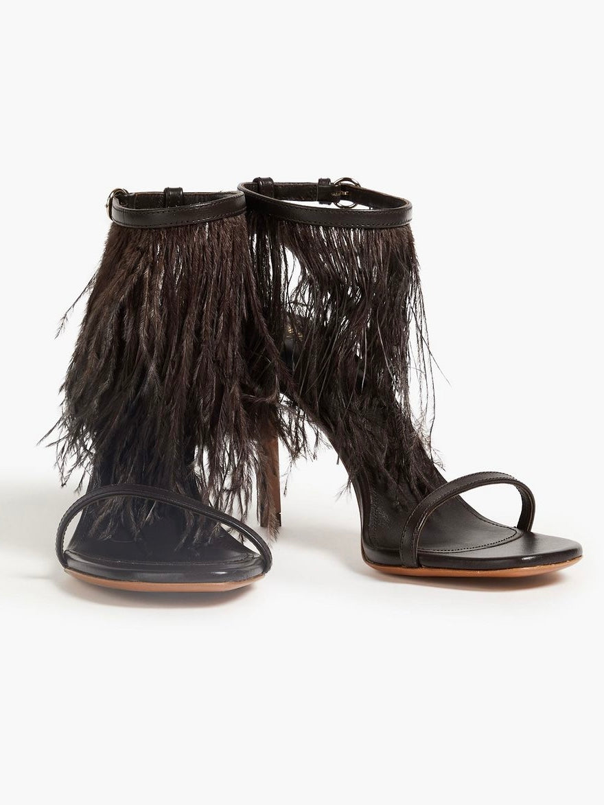 Emilio Pucci Ostrich Feather Heels Brand New - 38/38.5