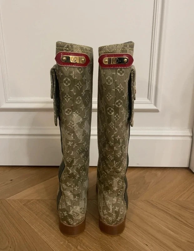 Louis Vuitton x Takashi Murakami Denim Monogram Boots - 37