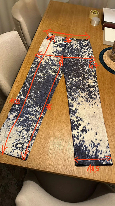 Cavalli Navy Cow Print Jeans - M