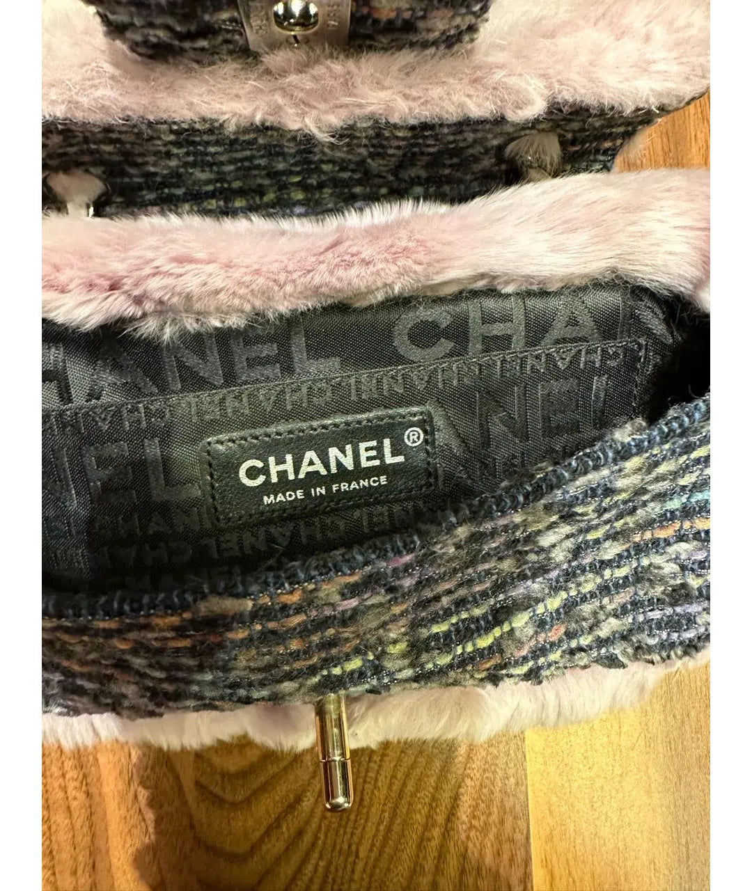 Chanel Fantasy Fur and Tweed Mini Classic Flap Bag