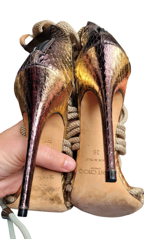 Jimmy Choo Lace Up Rope Boots - 38