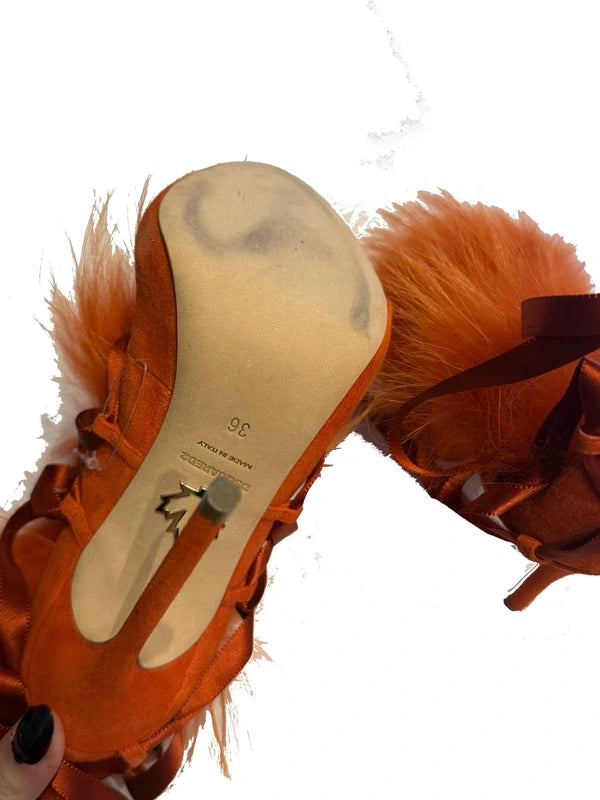 Dsquared2 Riri Fur Lace Up Heels Brand New - 36/36.5