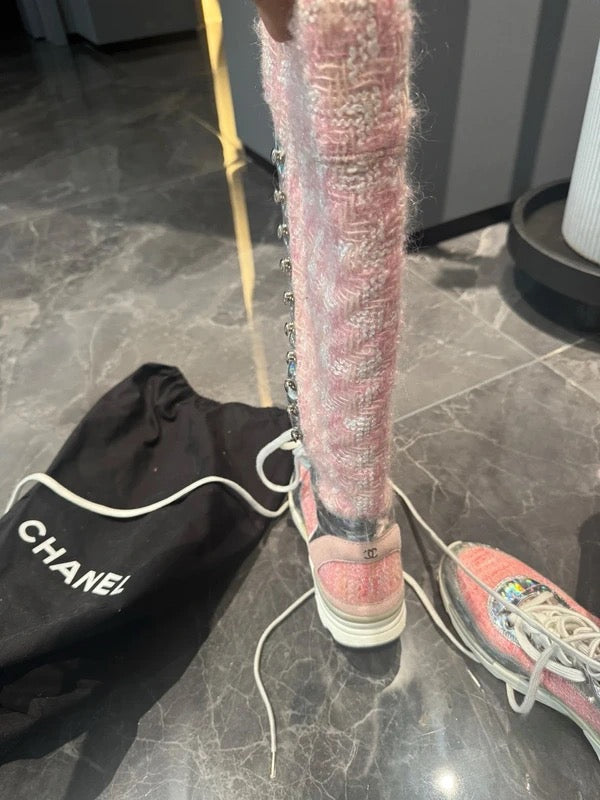 Chanel Tweed Boots - 38