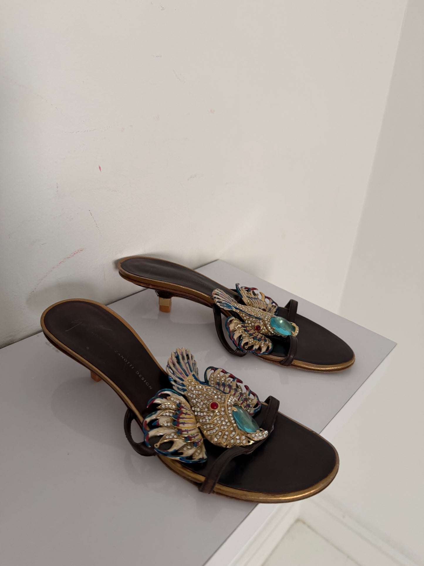 Giuseppe Zanotti Crystal Lionfish Heels - 37/38