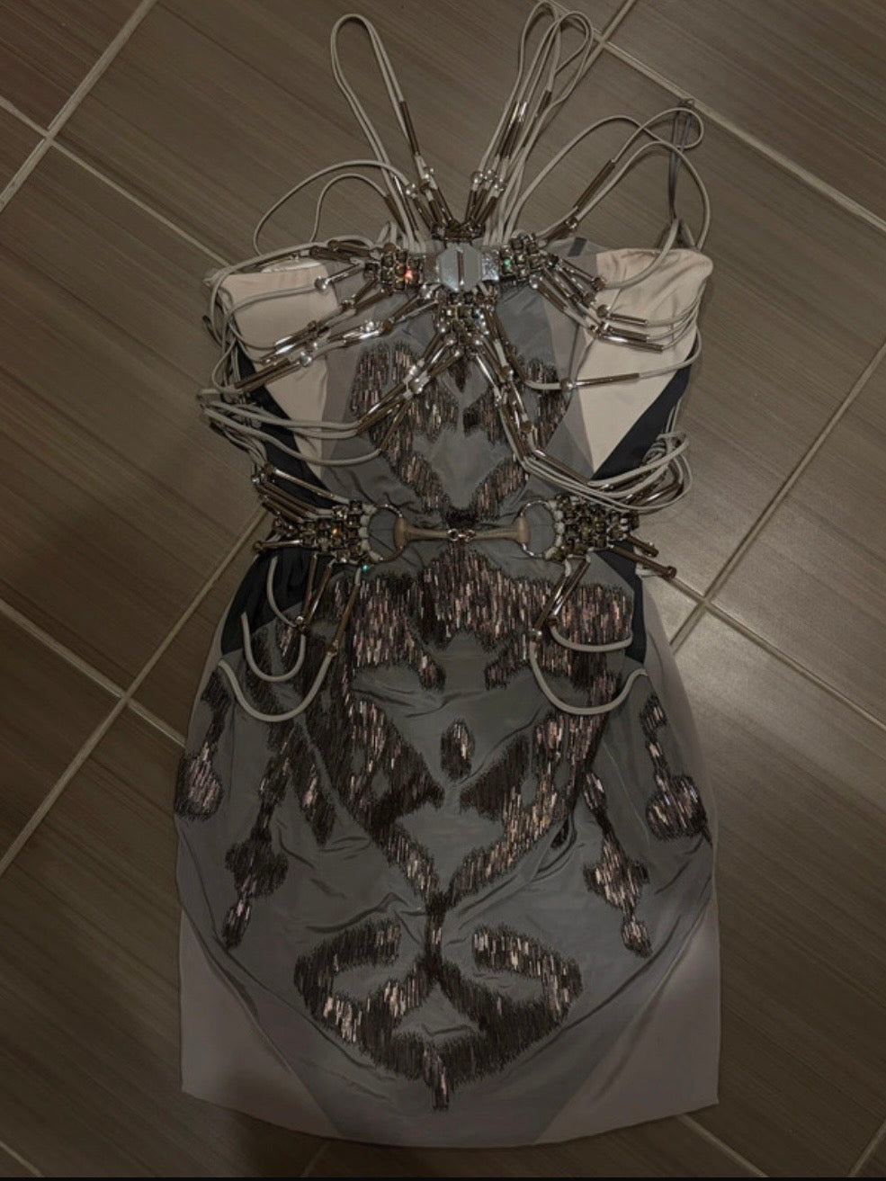 Gucci 2010 Horsebit Swarovski Embellished Silk Dress - S/M